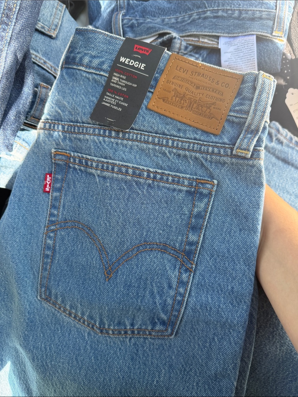 Levi's Light Blue Wedgie High-Rise Jeans with Red Tab